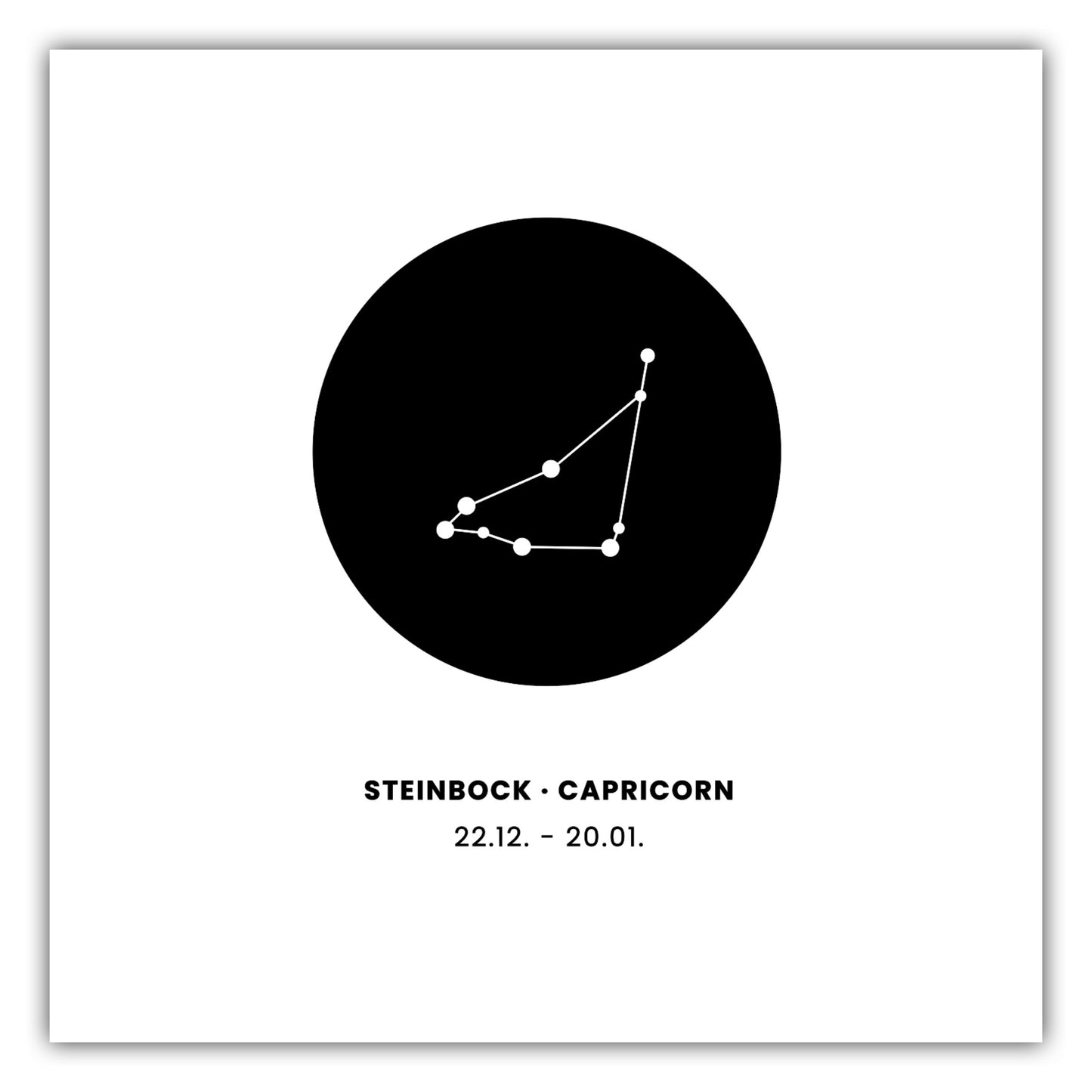 Poster Sternzeichen Steinbock - Konstellation Rund