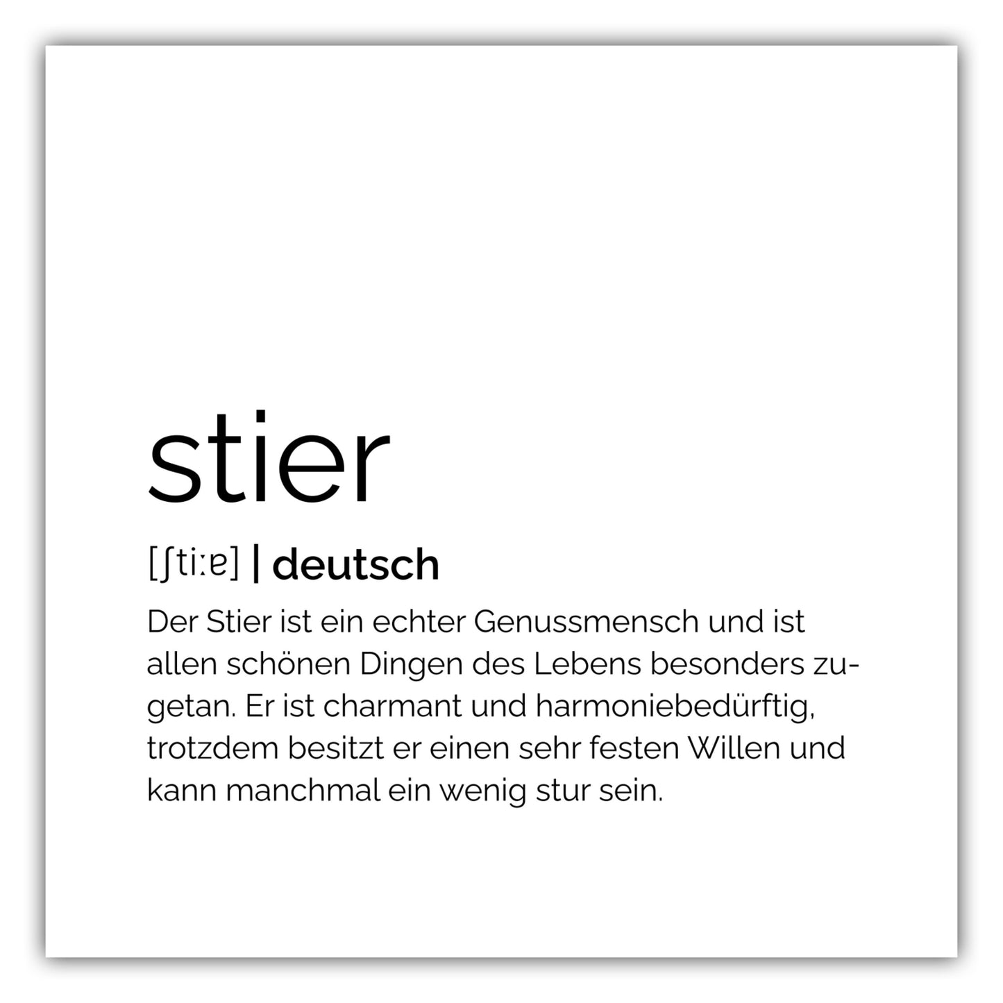 Poster Sternzeichen Stier - Definition