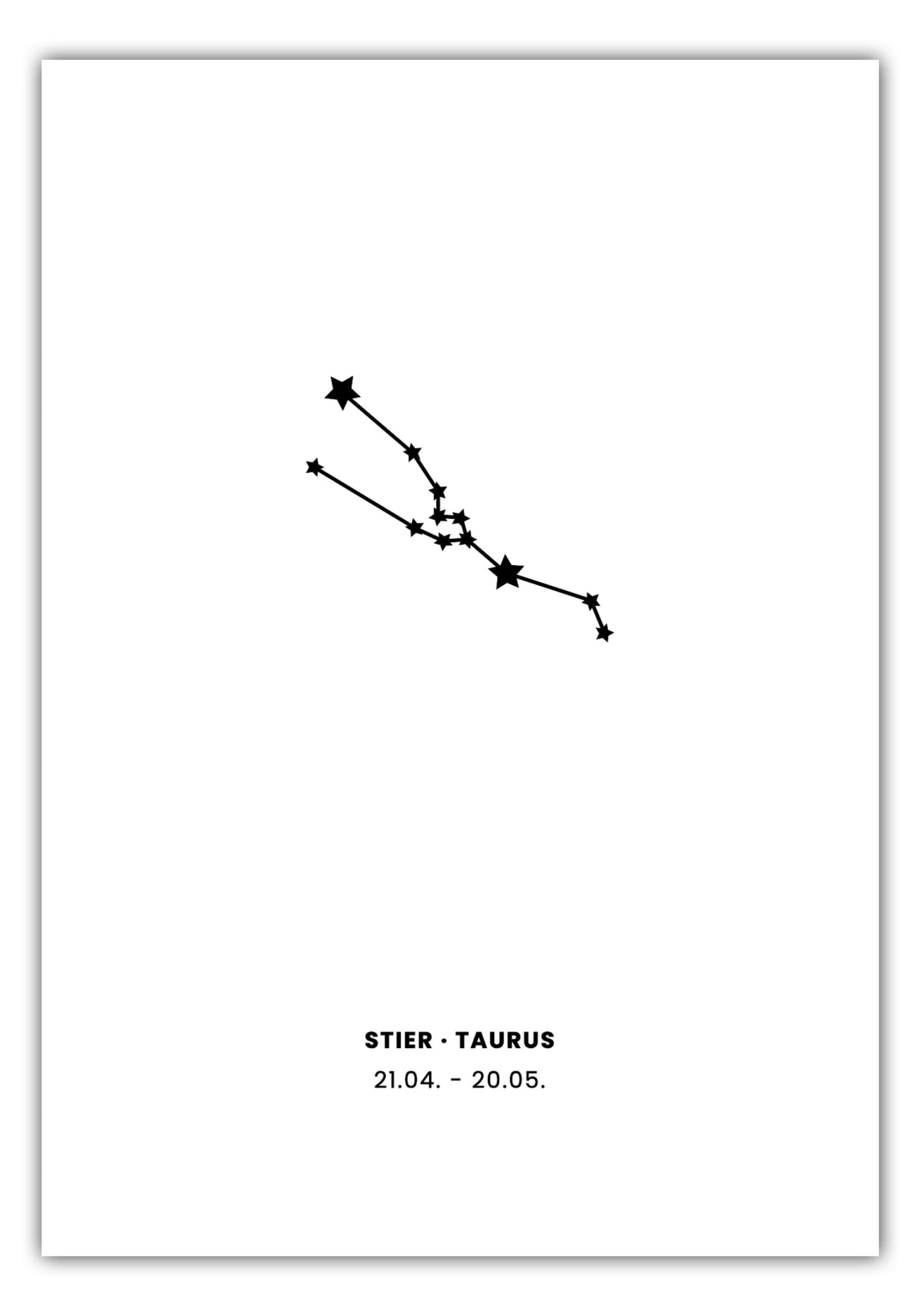 Poster Sternzeichen Stier - Konstellation