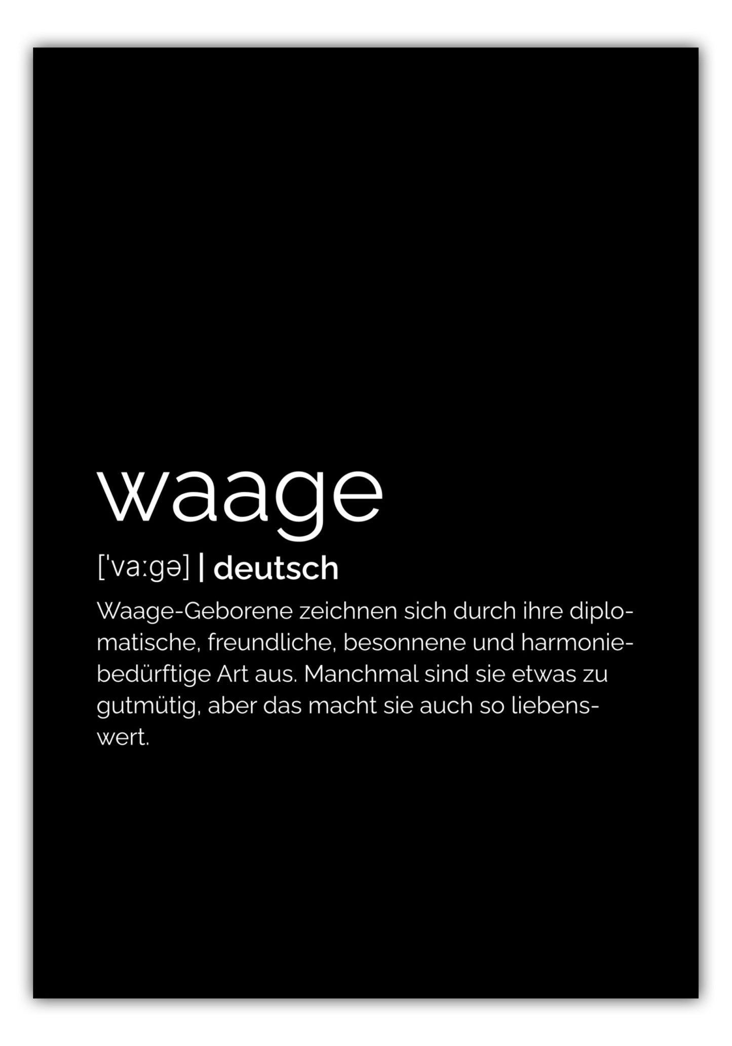 Poster Sternzeichen Waage - Definition