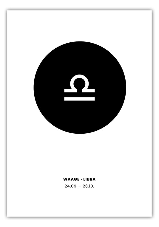 Poster Sternzeichen Waage - Symbol