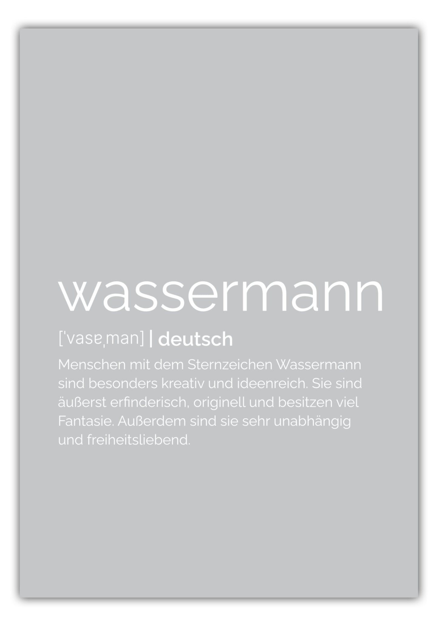 Poster Sternzeichen Wassermann - Definition