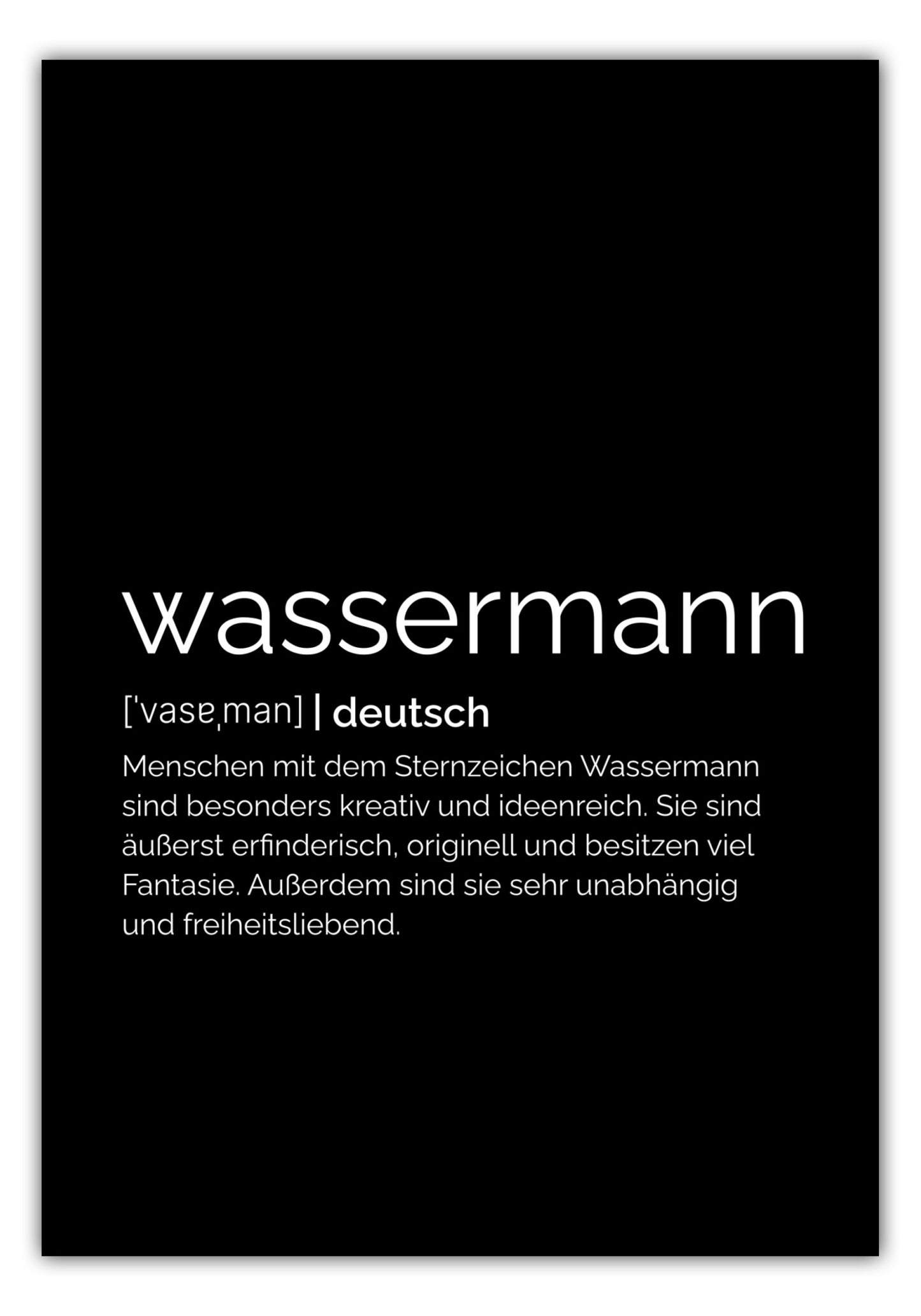 Poster Sternzeichen Wassermann - Definition