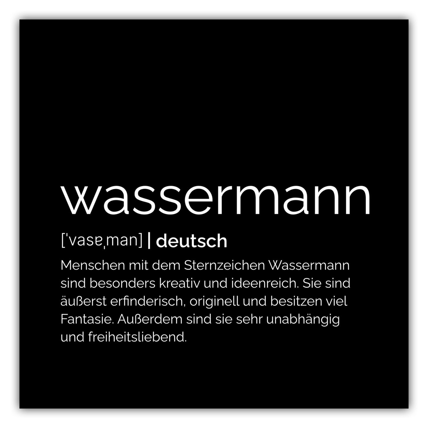 Poster Sternzeichen Wassermann - Definition