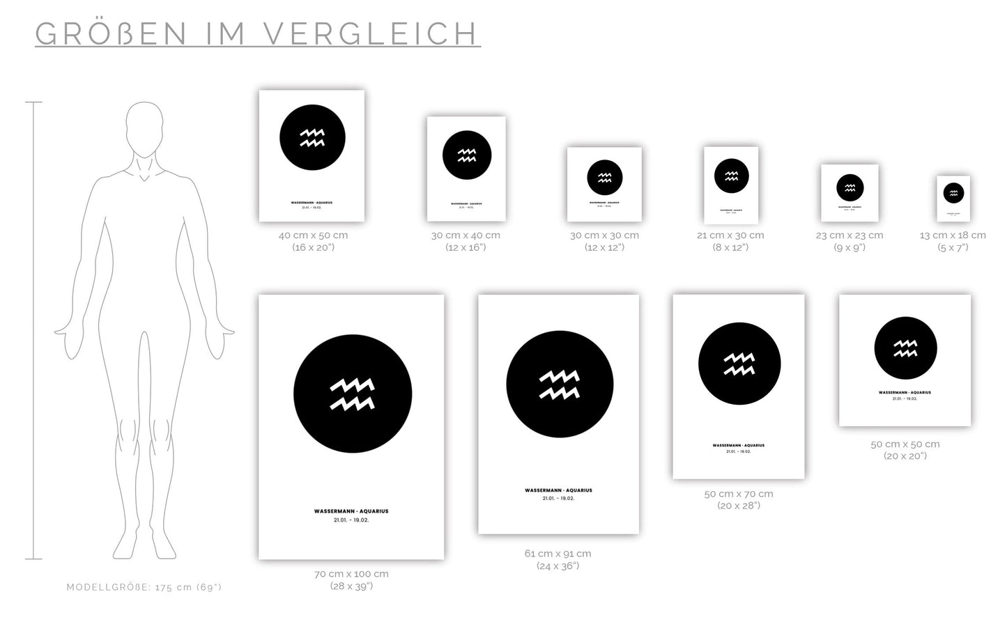 Poster Sternzeichen Wassermann - Symbol