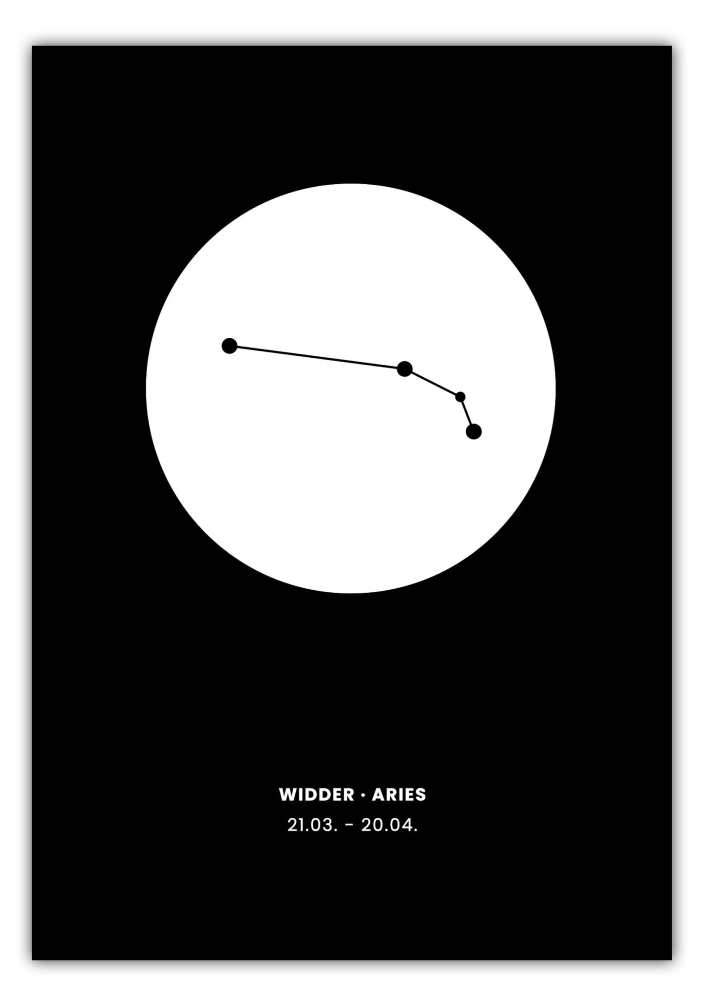 Poster Sternzeichen Widder - Konstellation Rund