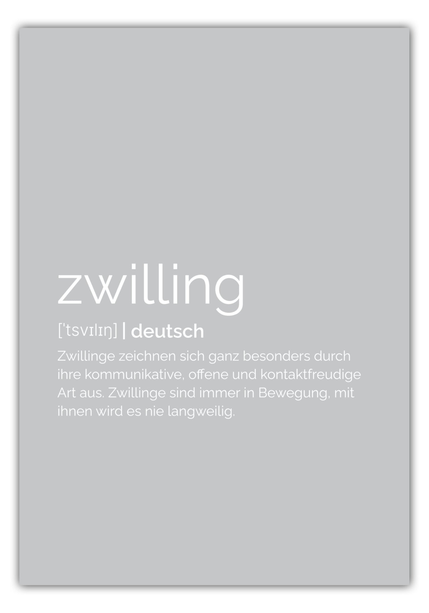 Poster Sternzeichen Zwilling - Definition