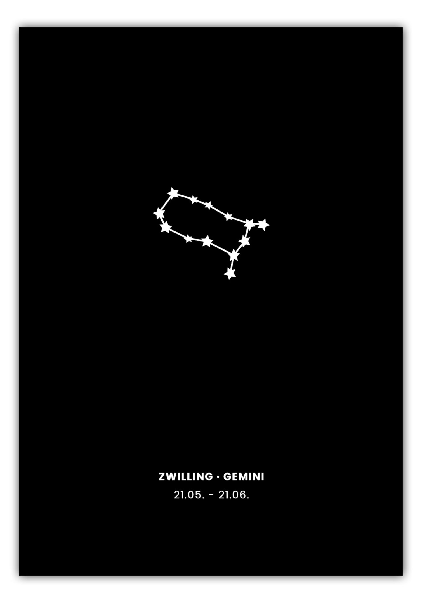 Poster Sternzeichen Zwilling - Konstellation