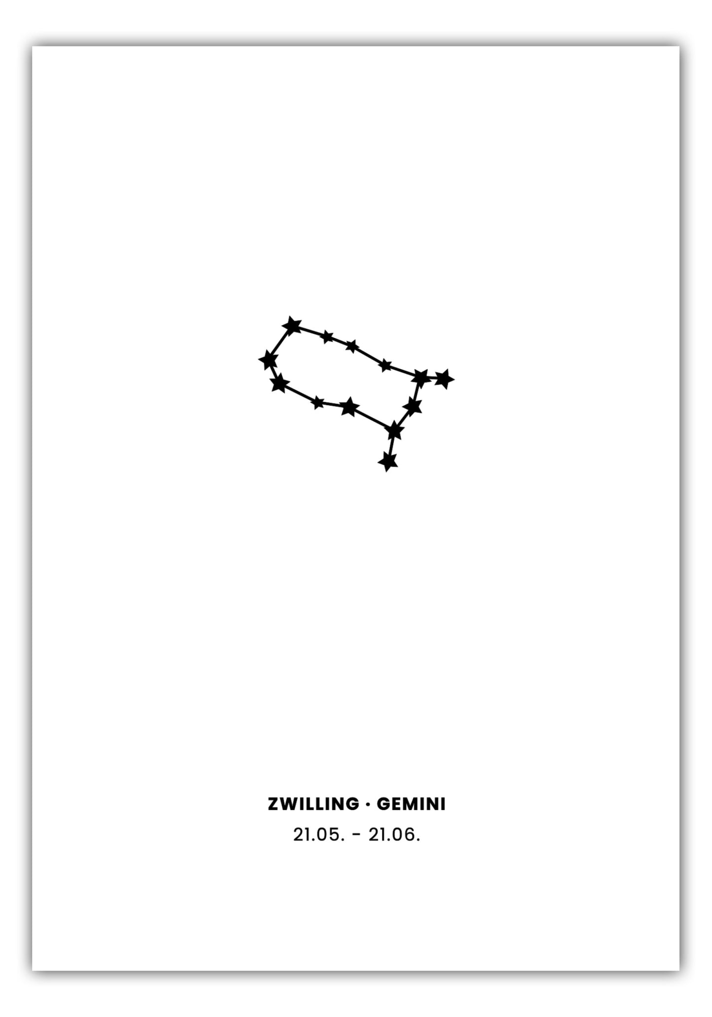 Poster Sternzeichen Zwilling - Konstellation