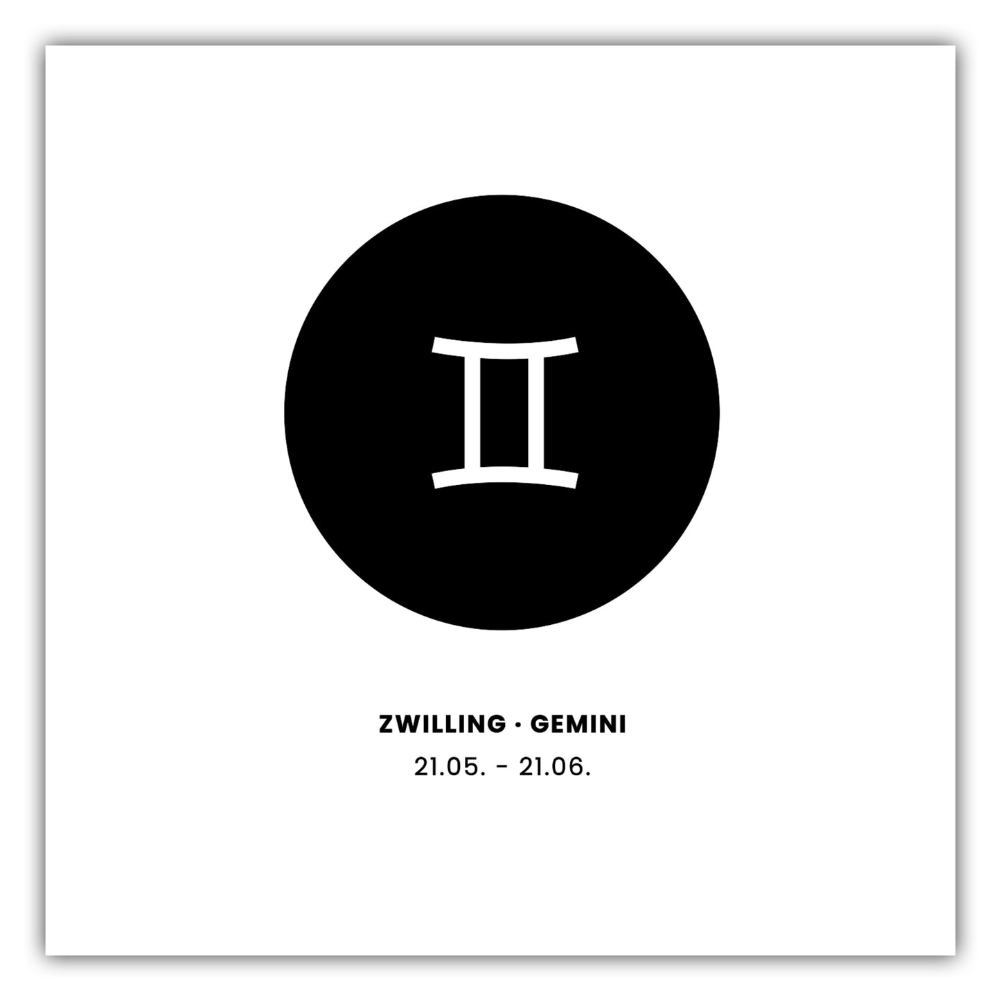 Poster Sternzeichen Zwilling - Symbol