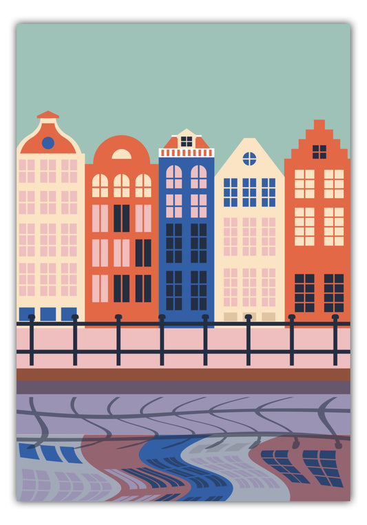 Poster Straße mit Spiegelung im Wasser - Dreamy Dutch Collection