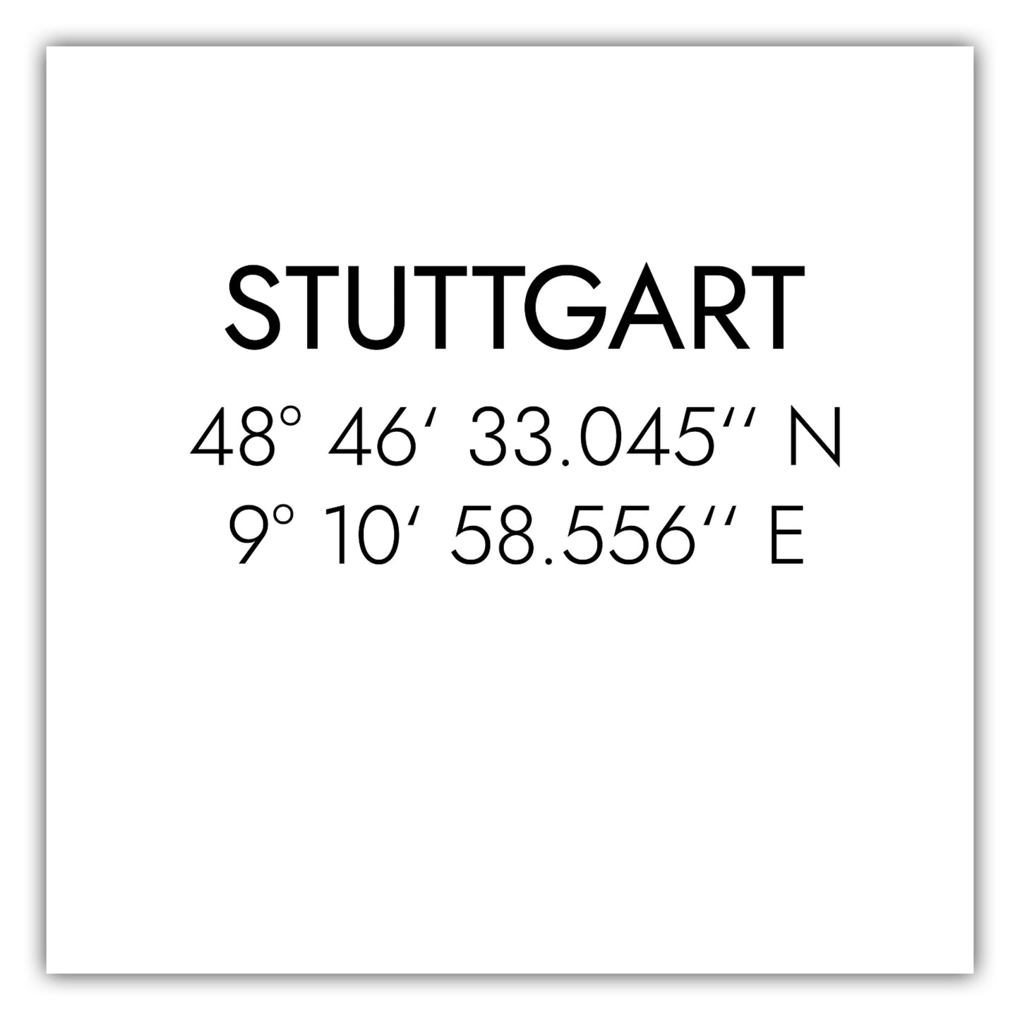 Poster Stuttgart Koordinaten #1