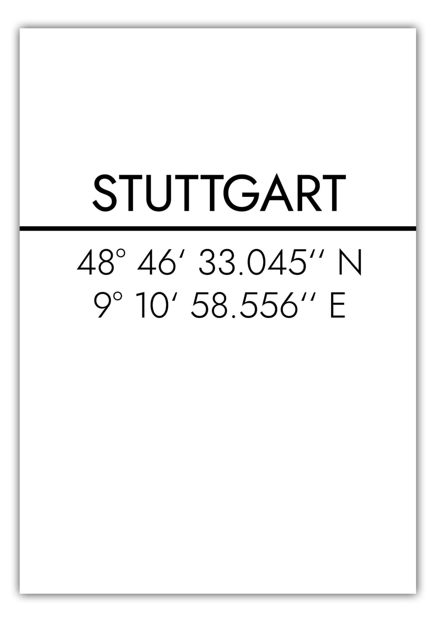 Poster Stuttgart Koordinaten #2