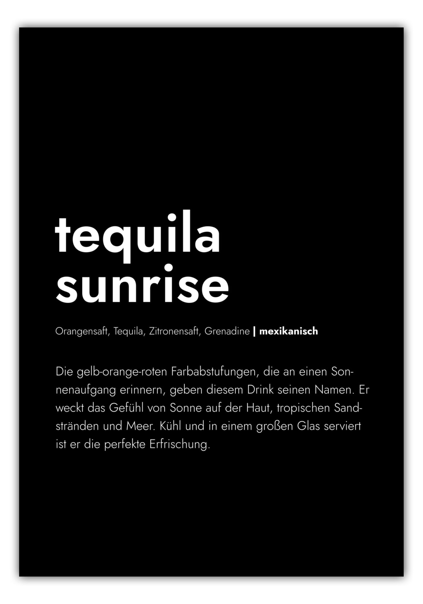 Poster Tequila Sunrise - Definition