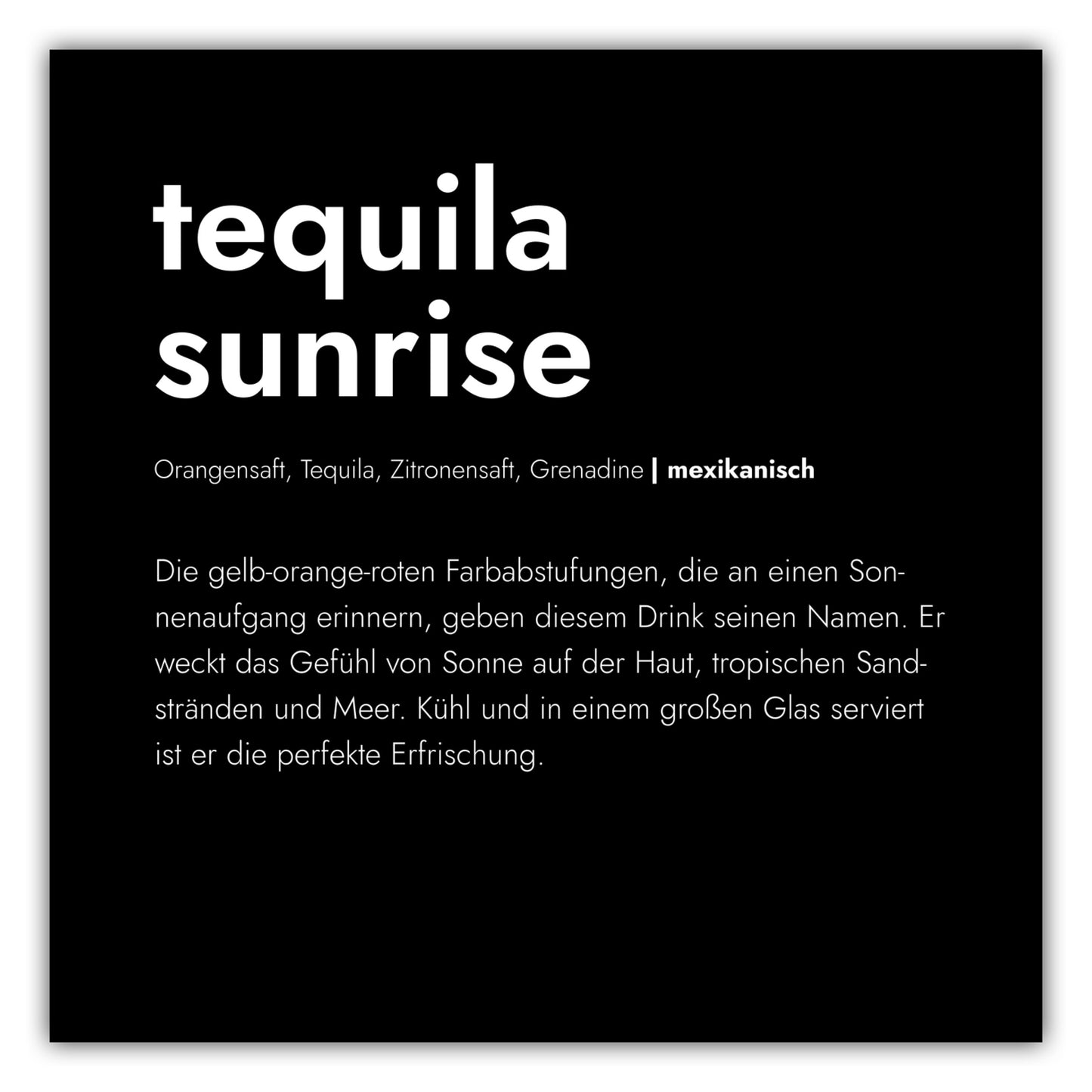 Poster Tequila Sunrise - Definition