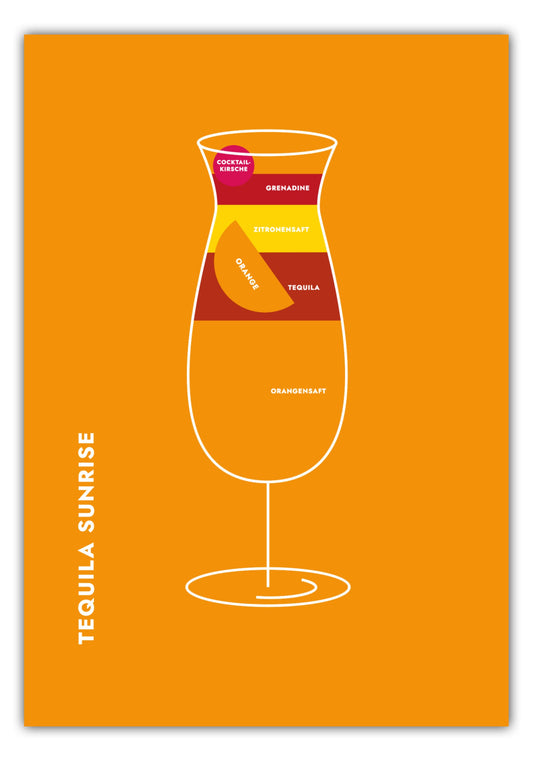 Poster Tequila Sunrise im Glas