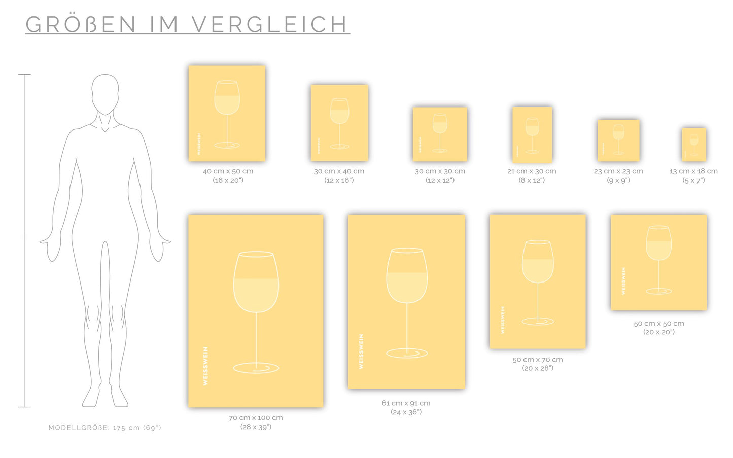Poster Weißwein im Glas
