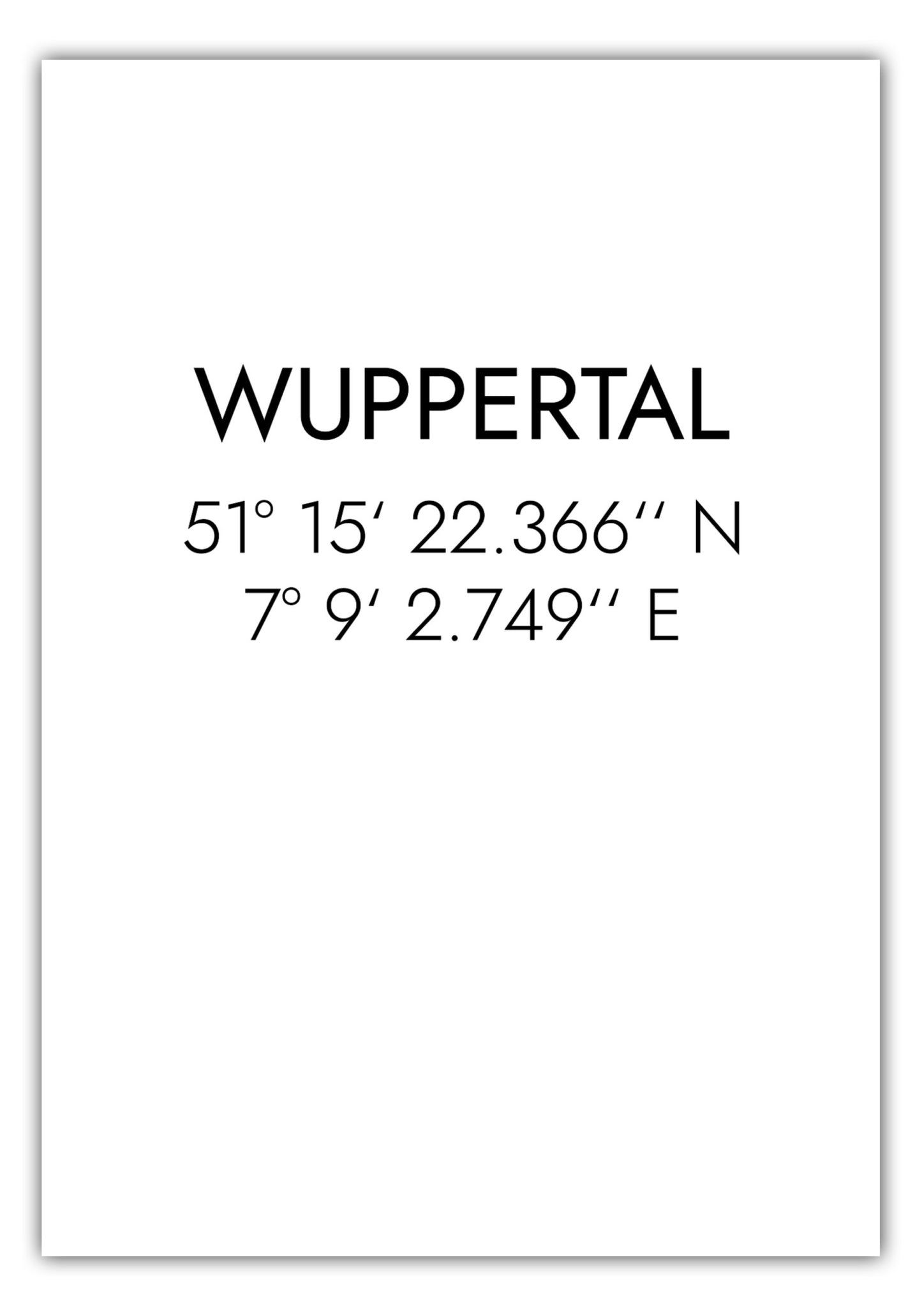 Poster Wuppertal Koordinaten #1