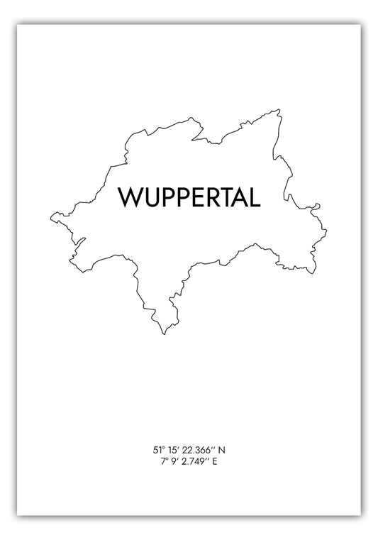 Poster Wuppertal Koordinaten #8