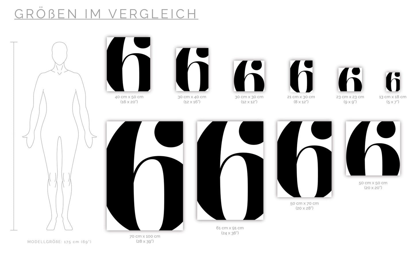 Poster Ziffer 6 - Serif